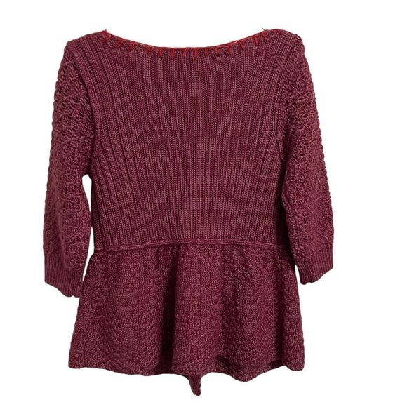 Free People Peplum Wool Blend Cardigan Sweater MED - Picture 7 of 9
